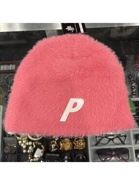 Pink Fuzzy Mohair P Nein Cuff Palace Streetwear Beanie